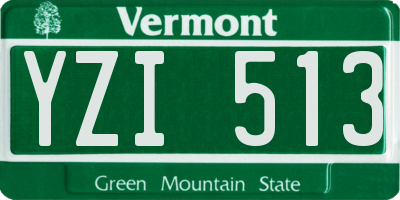 VT license plate YZI513