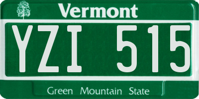 VT license plate YZI515