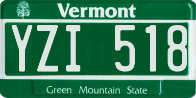 VT license plate YZI518