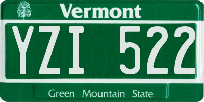 VT license plate YZI522