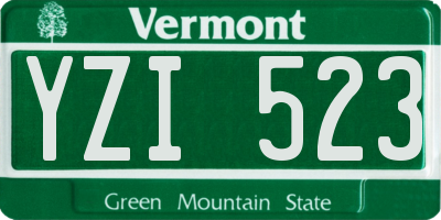 VT license plate YZI523