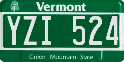 VT license plate YZI524