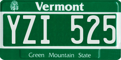VT license plate YZI525