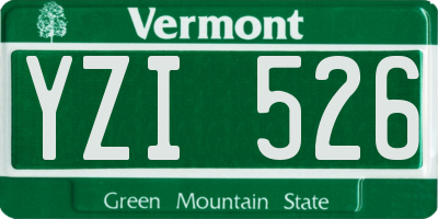 VT license plate YZI526