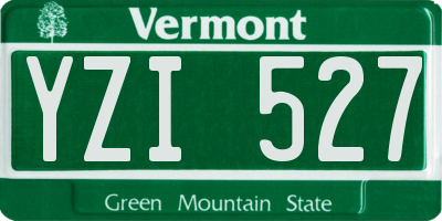 VT license plate YZI527