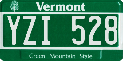 VT license plate YZI528