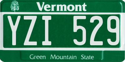 VT license plate YZI529