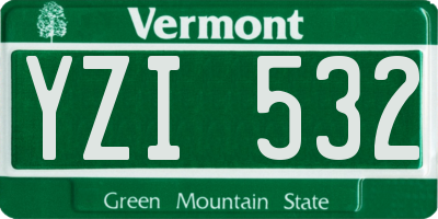 VT license plate YZI532