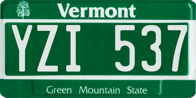 VT license plate YZI537