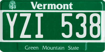 VT license plate YZI538