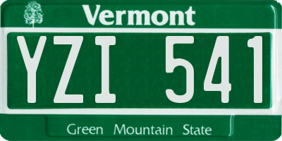 VT license plate YZI541