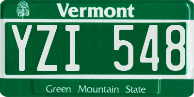 VT license plate YZI548