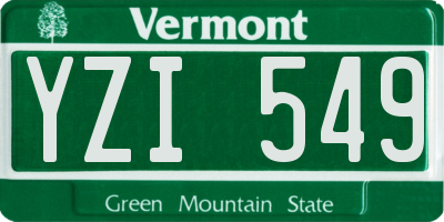 VT license plate YZI549