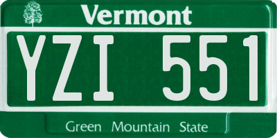 VT license plate YZI551