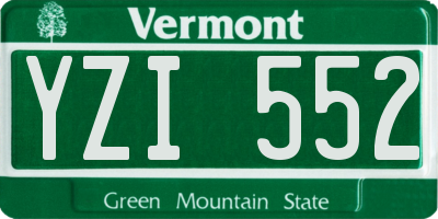 VT license plate YZI552