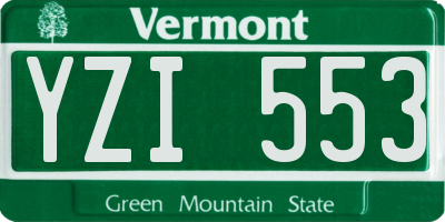 VT license plate YZI553
