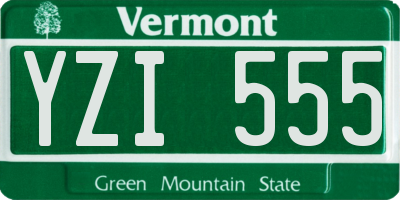 VT license plate YZI555