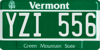 VT license plate YZI556
