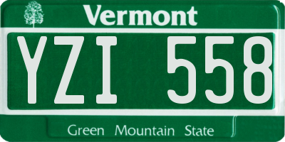 VT license plate YZI558