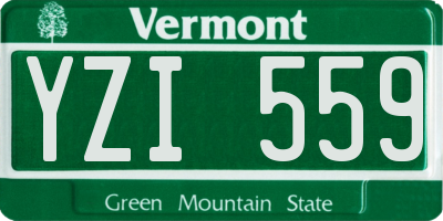 VT license plate YZI559