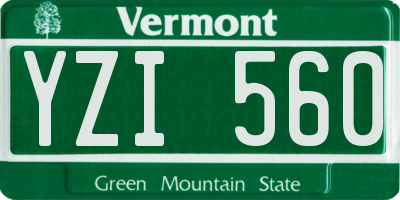 VT license plate YZI560