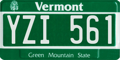 VT license plate YZI561