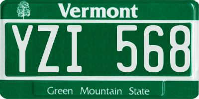 VT license plate YZI568