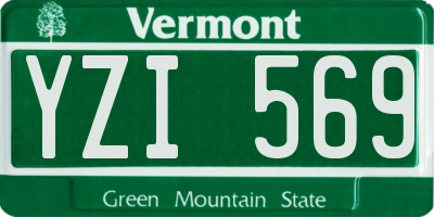 VT license plate YZI569