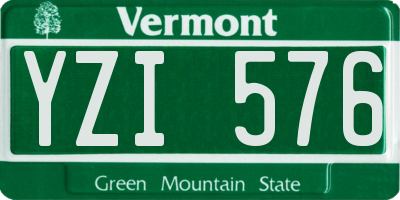 VT license plate YZI576