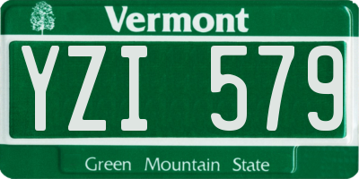 VT license plate YZI579