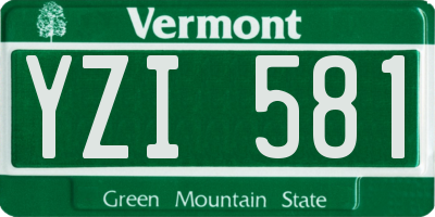 VT license plate YZI581