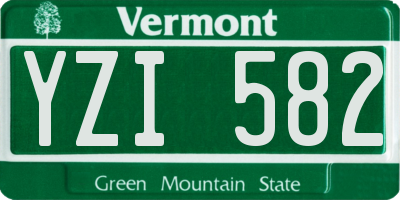 VT license plate YZI582