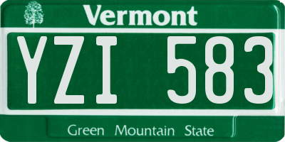 VT license plate YZI583