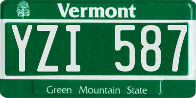 VT license plate YZI587