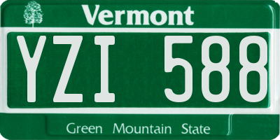 VT license plate YZI588