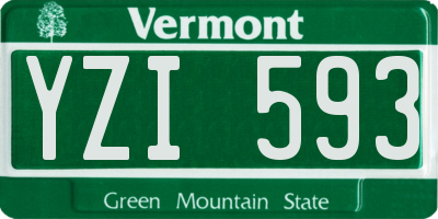 VT license plate YZI593