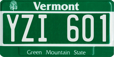 VT license plate YZI601