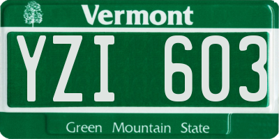 VT license plate YZI603