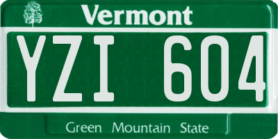 VT license plate YZI604