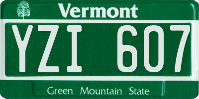 VT license plate YZI607