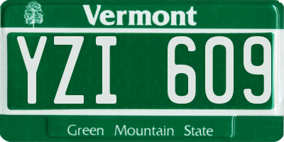 VT license plate YZI609