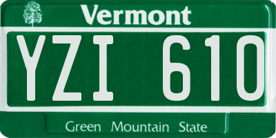 VT license plate YZI610