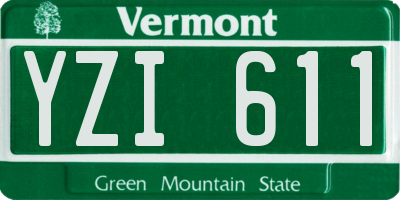 VT license plate YZI611
