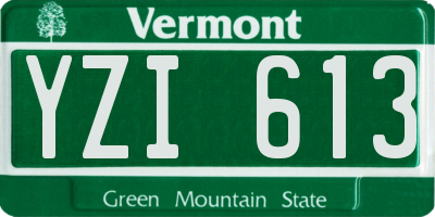 VT license plate YZI613