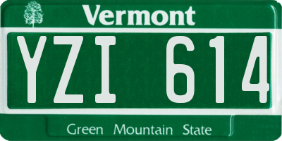 VT license plate YZI614
