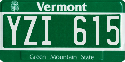 VT license plate YZI615