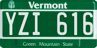 VT license plate YZI616