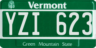 VT license plate YZI623