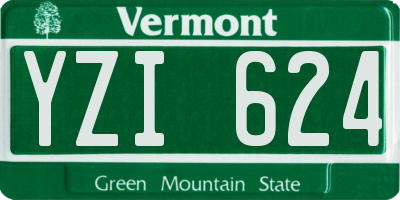 VT license plate YZI624