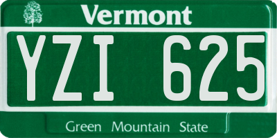 VT license plate YZI625